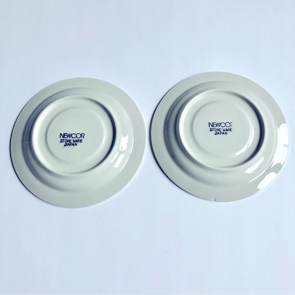 VINTAGE NEWCOR Versailles Stoneware Saucer Plates White Blue 6 1/4” Set of 2 NEW - Picture 5 of 14